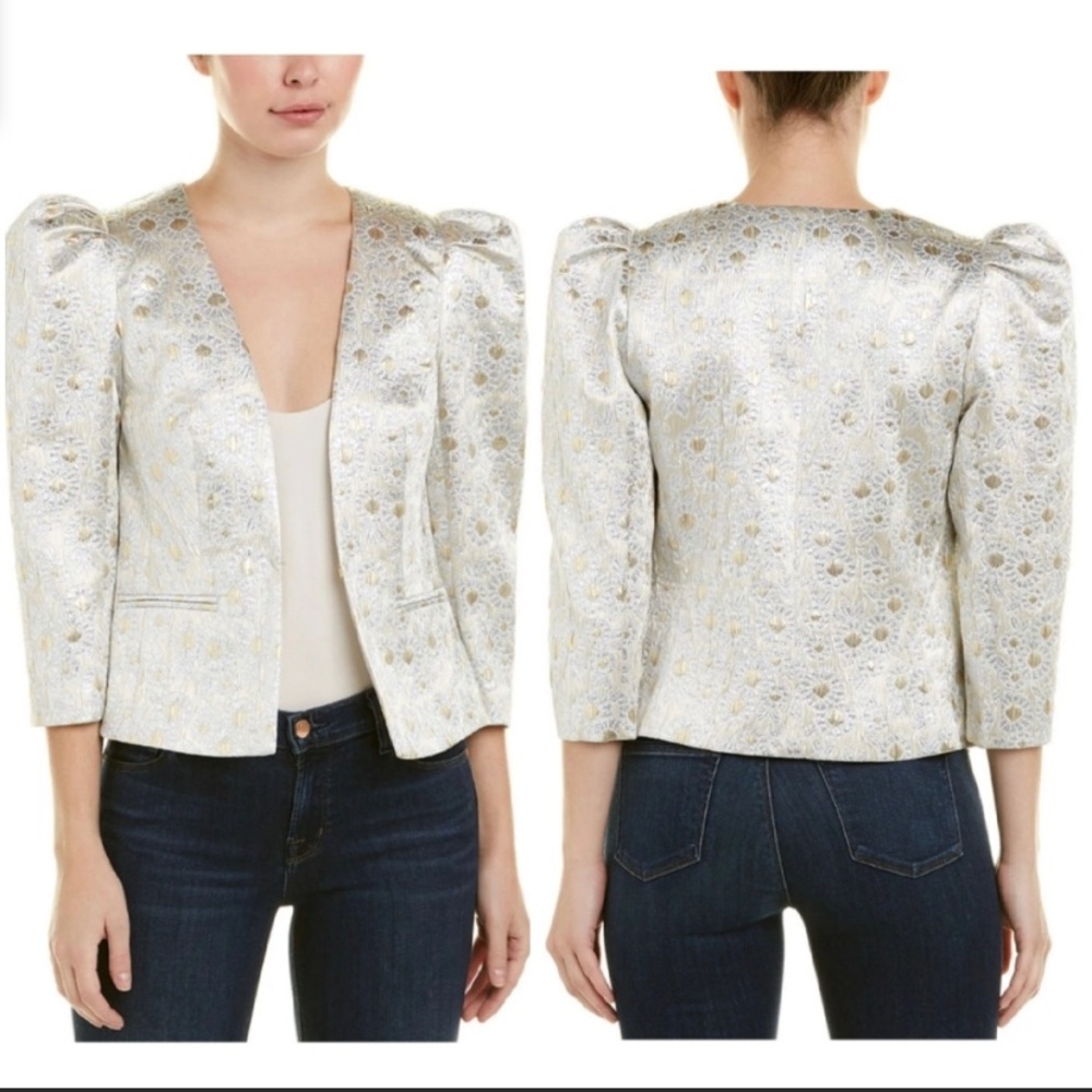 Trina Turk carrington metallic blazer, gold